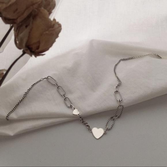 NEW 925 STERLING SILVER HEART NECKLACE, NICE NECKLACE, CUTE NECKLACE - Picture 4 of 8